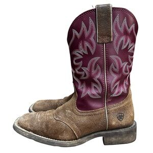 Ariat Delilah Western Boot Size 7 Square Toe Leather Rodeo Farm Riding Country